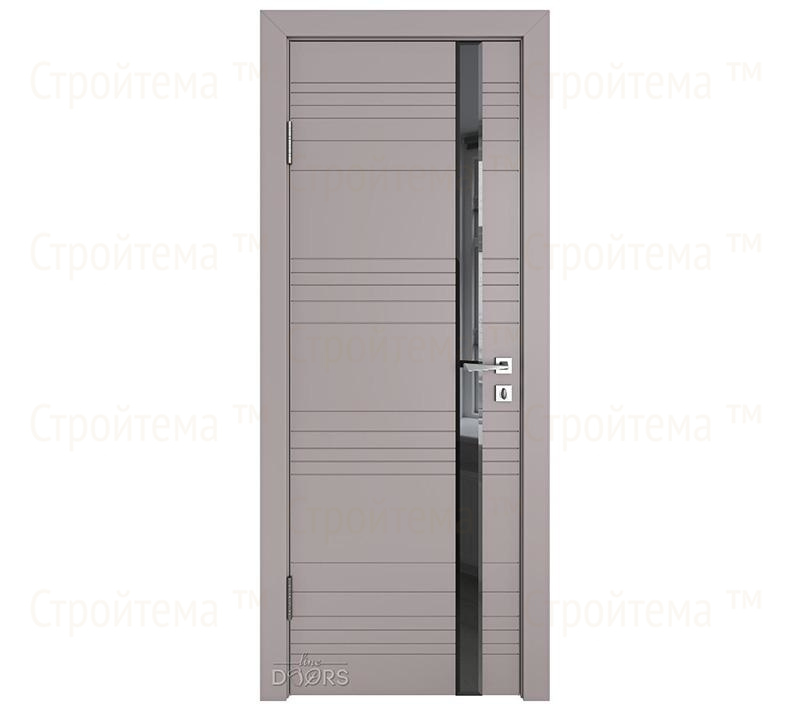 Дверь межкомнатная Линия дверей DO-514 (ДО-514) Серый бархат/стекло Черное