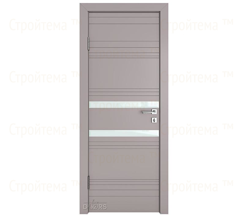 Дверь межкомнатная Линия дверей DO-515 (ДО-515) Серый бархат/стекло Белое