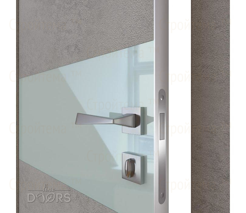 Дверь межкомнатная Линия дверей DO-501 (ДО-501) Бетон светлый/стекло Белое