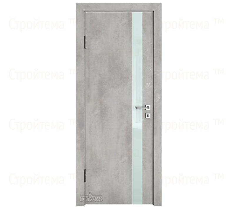 Дверь межкомнатная Линия дверей DO-507 (ДО-507) Бетон светлый/стекло Белое