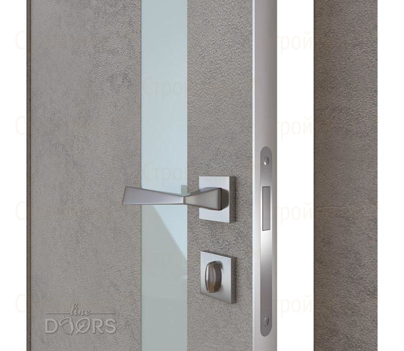 Дверь межкомнатная Линия дверей DO-507 (ДО-507) Бетон светлый/стекло Белое