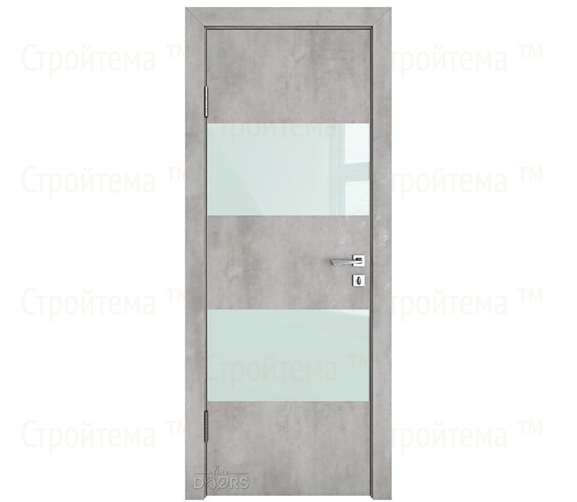 Дверь межкомнатная Линия дверей DO-508 (ДО-508) Бетон светлый/стекло Белое