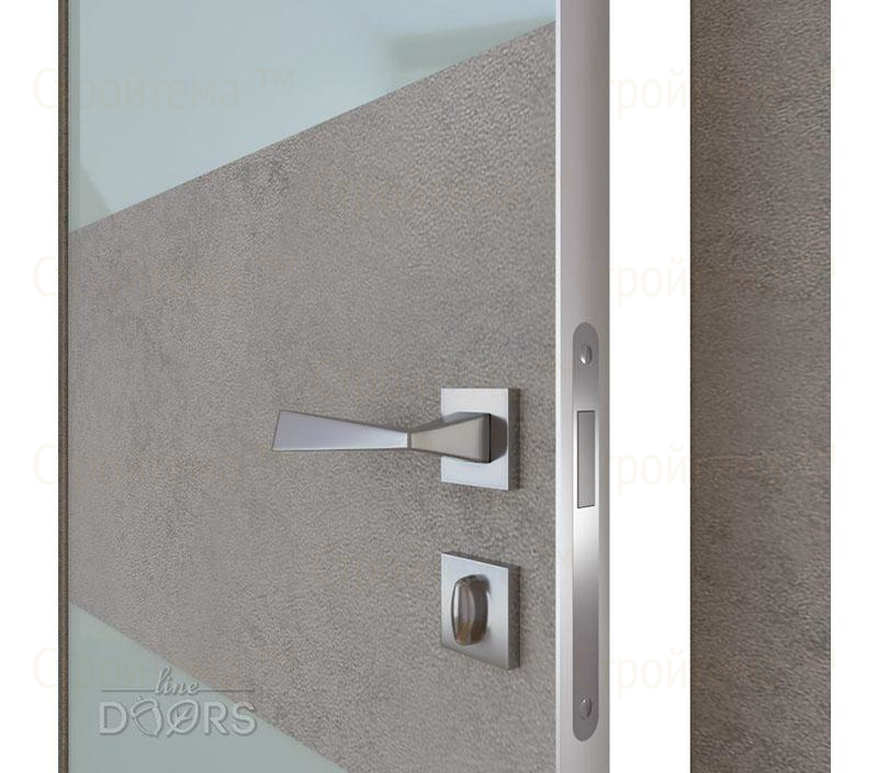 Дверь межкомнатная Линия дверей DO-508 (ДО-508) Бетон светлый/стекло Белое