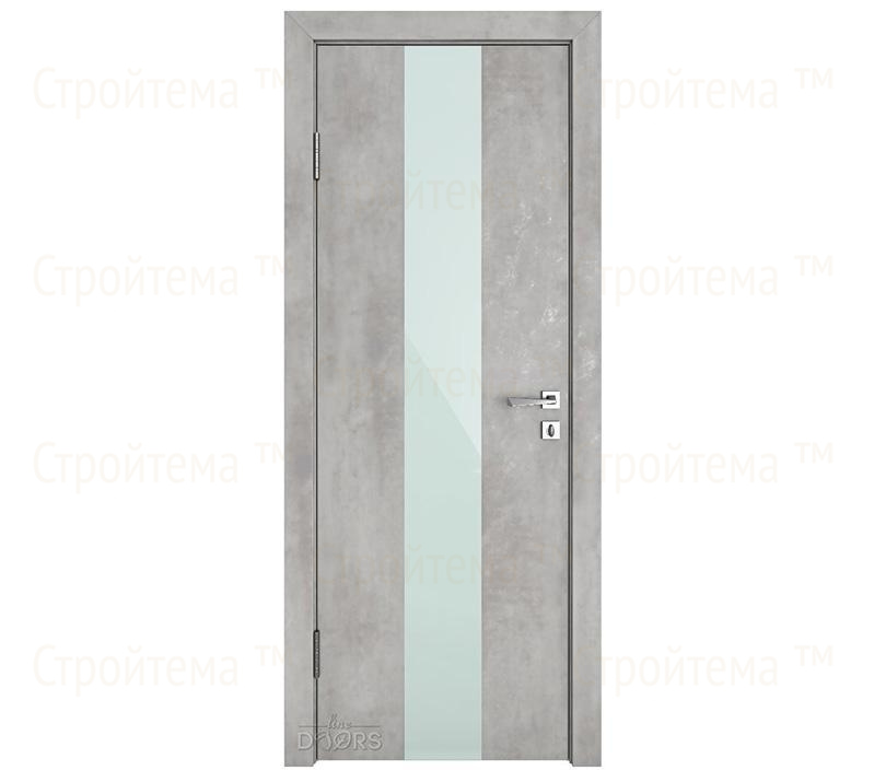 Дверь межкомнатная Линия дверей DO-510 (ДО-510) Бетон светлый/стекло Белое