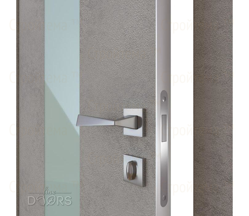 Дверь межкомнатная Линия дверей DO-510 (ДО-510) Бетон светлый/стекло Белое