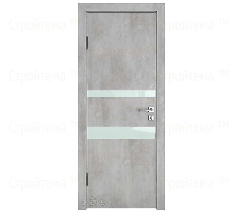 Дверь межкомнатная Линия дверей DO-512 (ДО-512) Бетон светлый/стекло Белое