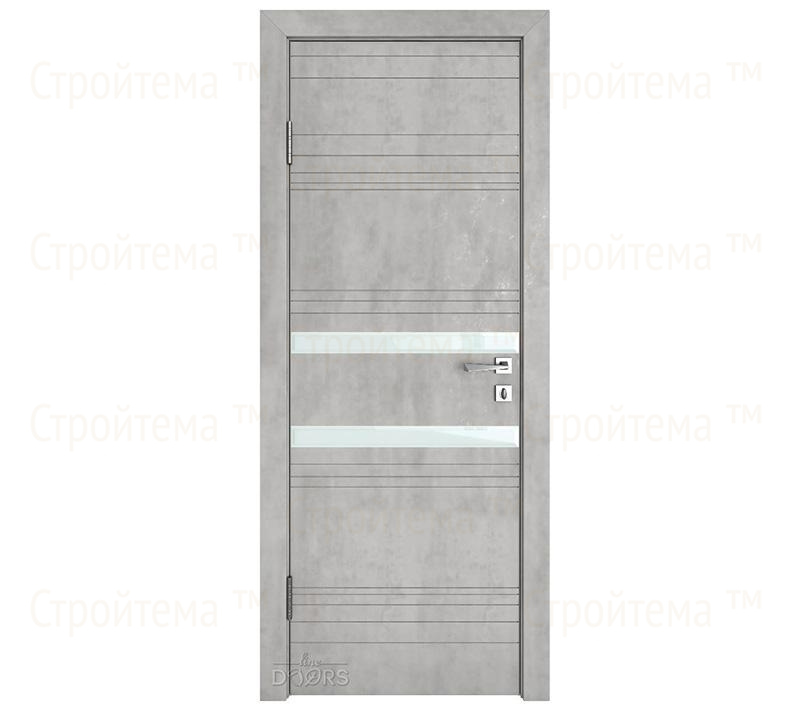Дверь межкомнатная Линия дверей DO-515 (ДО-515) Бетон светлый/стекло Белое