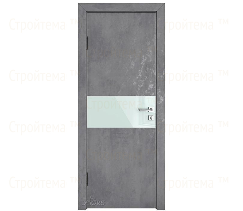 Дверь межкомнатная Линия дверей DO-501 (ДО-501) Бетон темный/стекло Белое