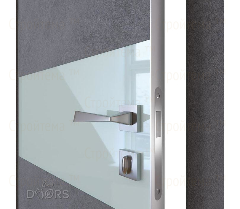 Дверь межкомнатная Линия дверей DO-501 (ДО-501) Бетон темный/стекло Белое
