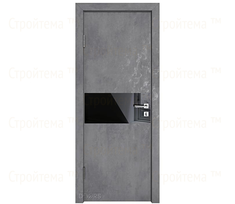 Дверь межкомнатная Линия дверей DO-501 (ДО-501) Бетон темный/стекло Черное