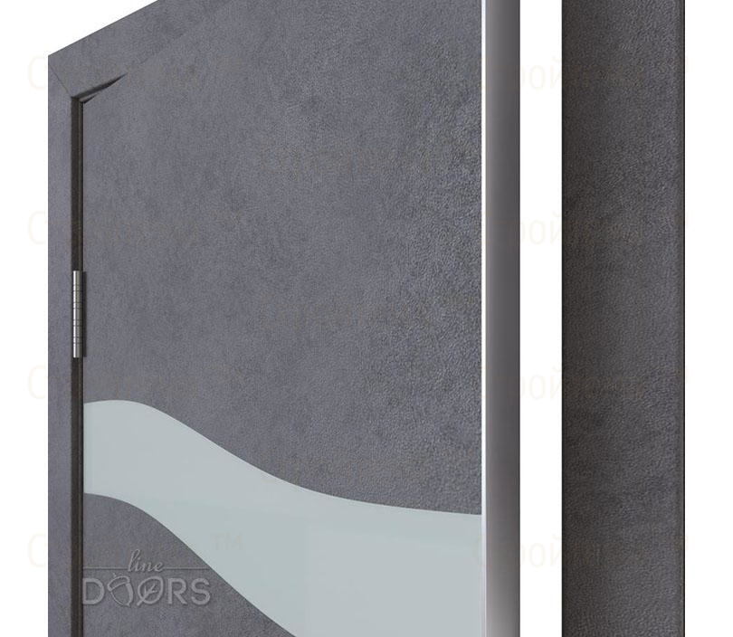 Дверь межкомнатная Линия дверей DO-503 (ДО-503) Бетон темный/стекло Белое