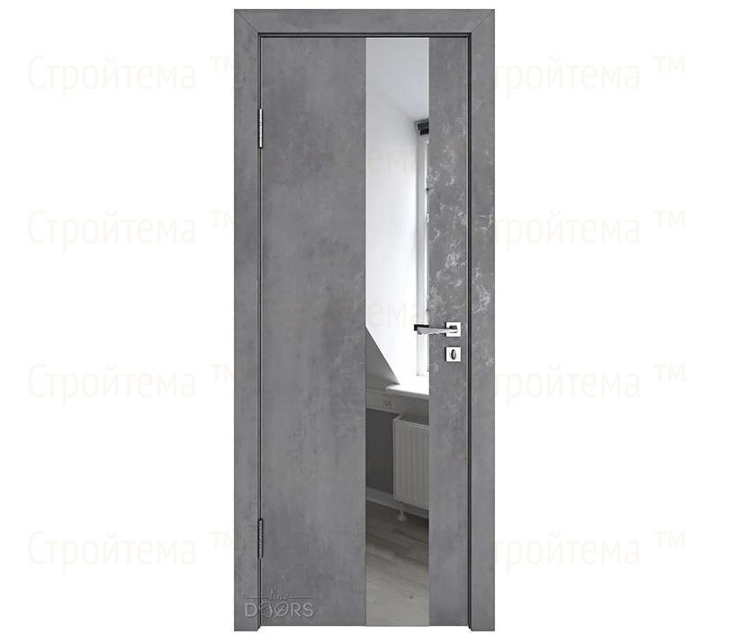 Дверь межкомнатная Линия дверей DO-504 (ДО-504) Бетон темный/Зеркало