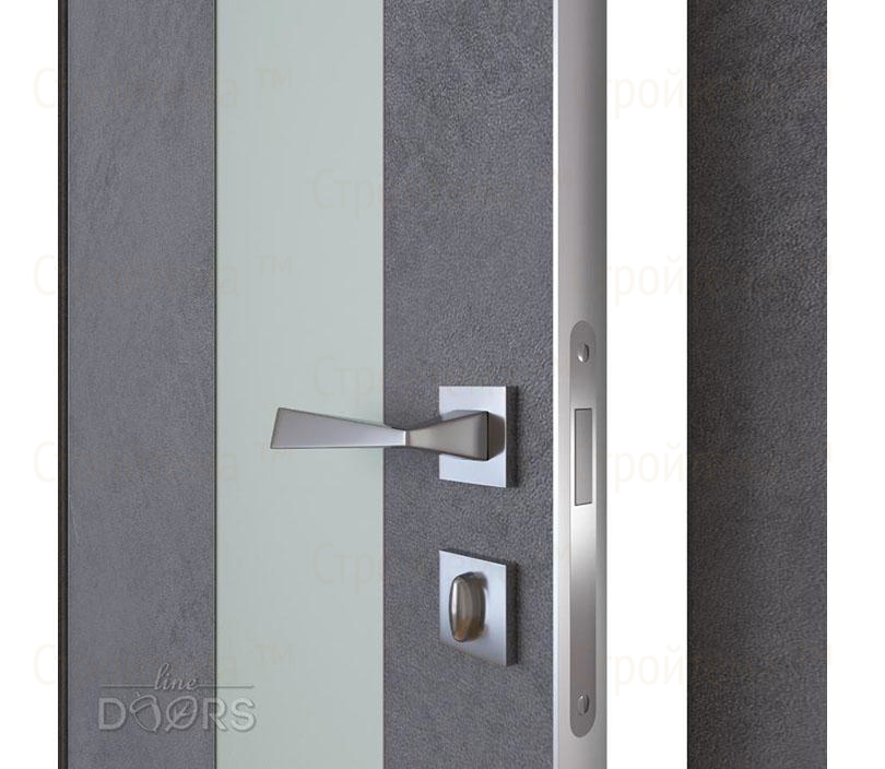 Дверь межкомнатная Линия дверей DO-504 (ДО-504) Бетон темный/Снег