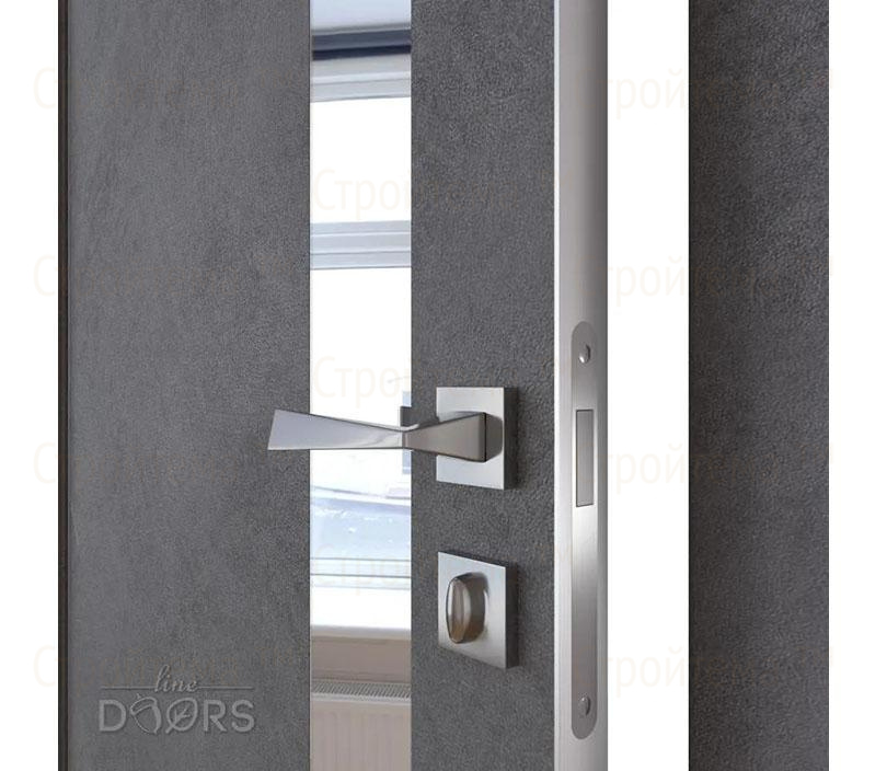 Дверь межкомнатная Линия дверей DO-507 (ДО-507) Бетон темный/Зеркало