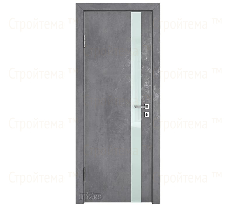 Дверь межкомнатная Линия дверей DO-507 (ДО-507) Бетон темный/стекло Белое