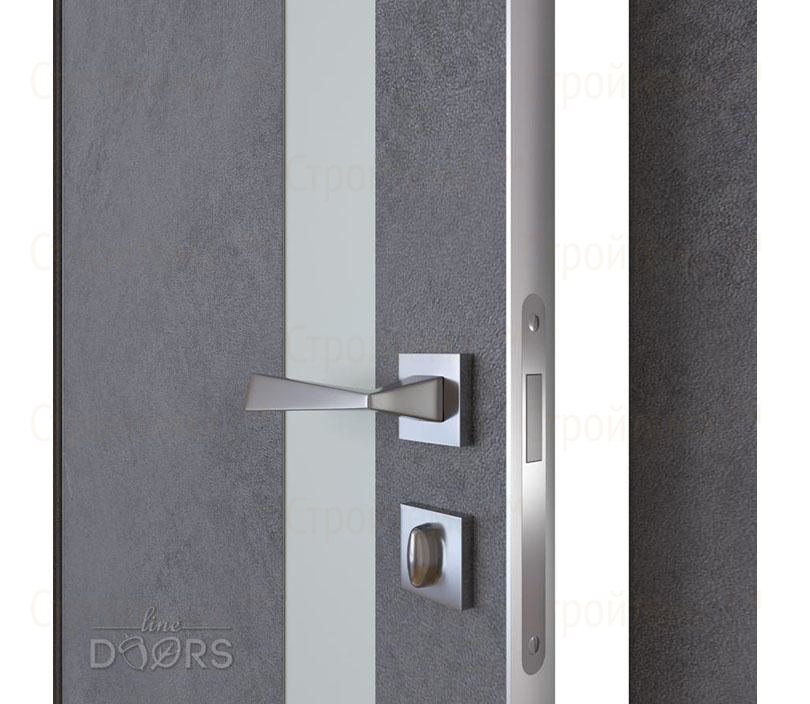 Дверь межкомнатная Линия дверей DO-507 (ДО-507) Бетон темный/Снег