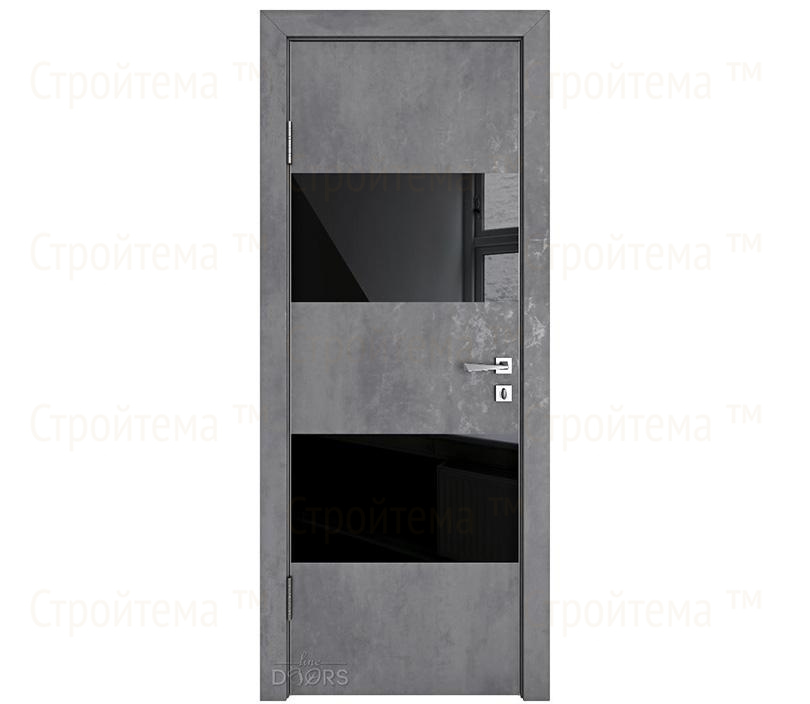 Дверь межкомнатная Линия дверей DO-508 (ДО-508) Бетон темный/стекло Черное