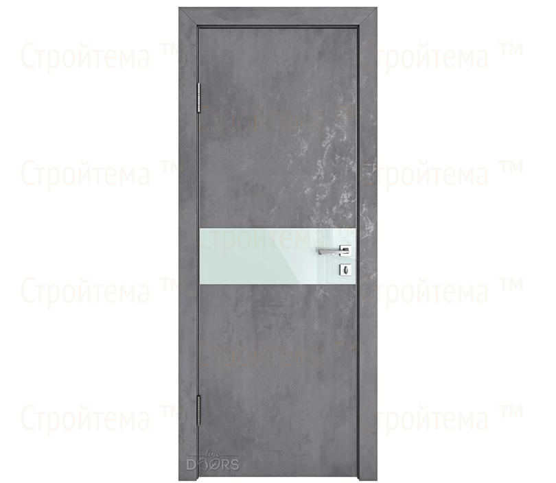 Дверь межкомнатная Линия дверей DO-509 (ДО-509) Бетон темный/стекло Белое