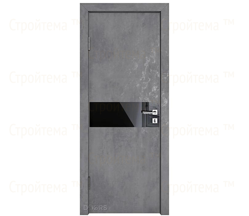 Дверь межкомнатная Линия дверей DO-509 (ДО-509) Бетон темный/стекло Черное