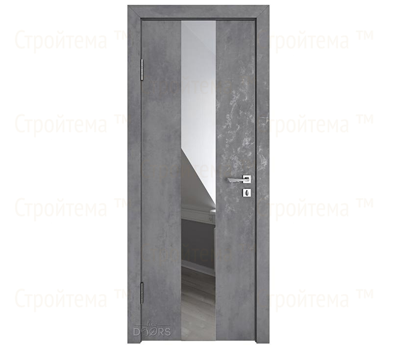 Дверь межкомнатная Линия дверей DO-510 (ДО-510) Бетон темный/Зеркало