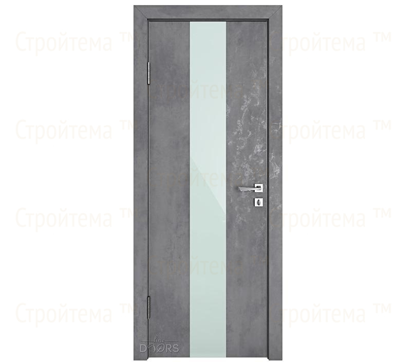 Дверь межкомнатная Линия дверей DO-510 (ДО-510) Бетон темный/стекло Белое