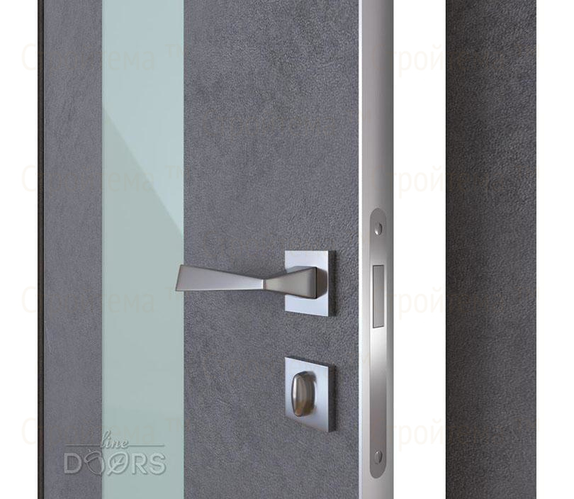 Дверь межкомнатная Линия дверей DO-510 (ДО-510) Бетон темный/стекло Белое