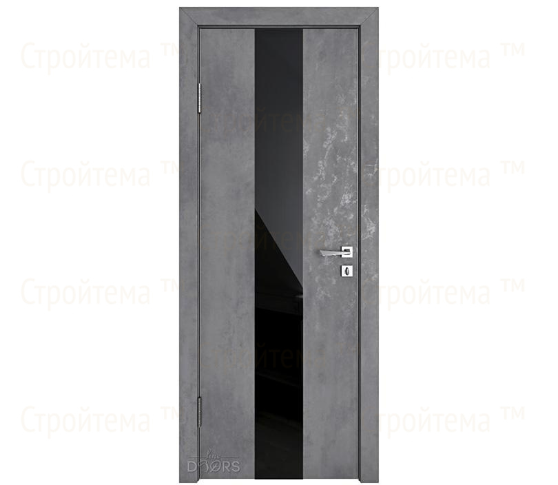 Дверь межкомнатная Линия дверей DO-510 (ДО-510) Бетон темный/стекло Черное