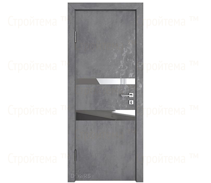 Дверь межкомнатная Линия дверей DO-512 (ДО-512) Бетон темный/Зеркало