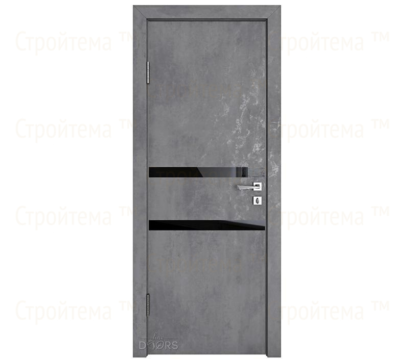 Дверь межкомнатная Линия дверей DO-513 (ДО-513) Бетон темный/стекло Черное