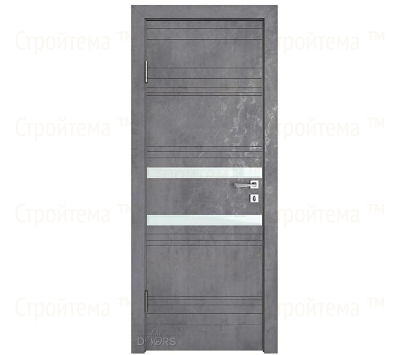 Дверь межкомнатная Линия дверей DO-515 (ДО-515) Бетон темный/стекло Белое