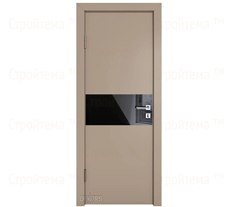 Дверь межкомнатная Линия дверей DO-501 (ДО-501) Латте софт/стекло Черное