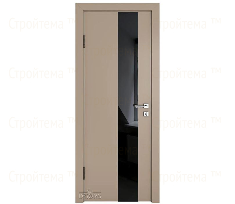 Дверь межкомнатная Линия дверей DO-504 (ДО-504) Латте софт/стекло Черное
