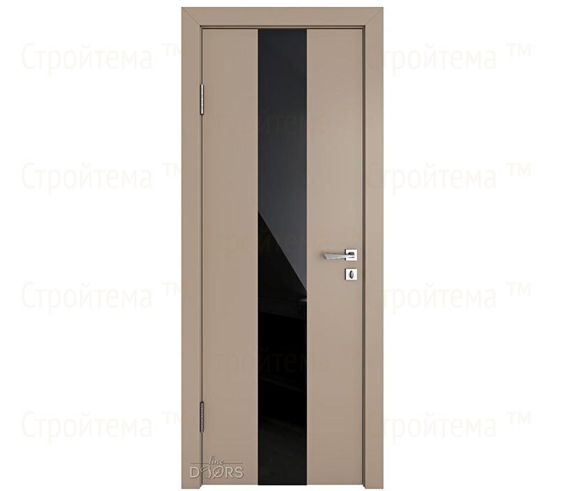 Дверь межкомнатная Линия дверей DO-510 (ДО-510) Латте софт/стекло Черное