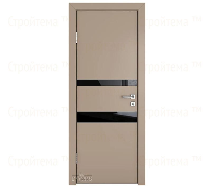 Дверь межкомнатная Линия дверей DO-512 (ДО-512) Латте софт/стекло Черное