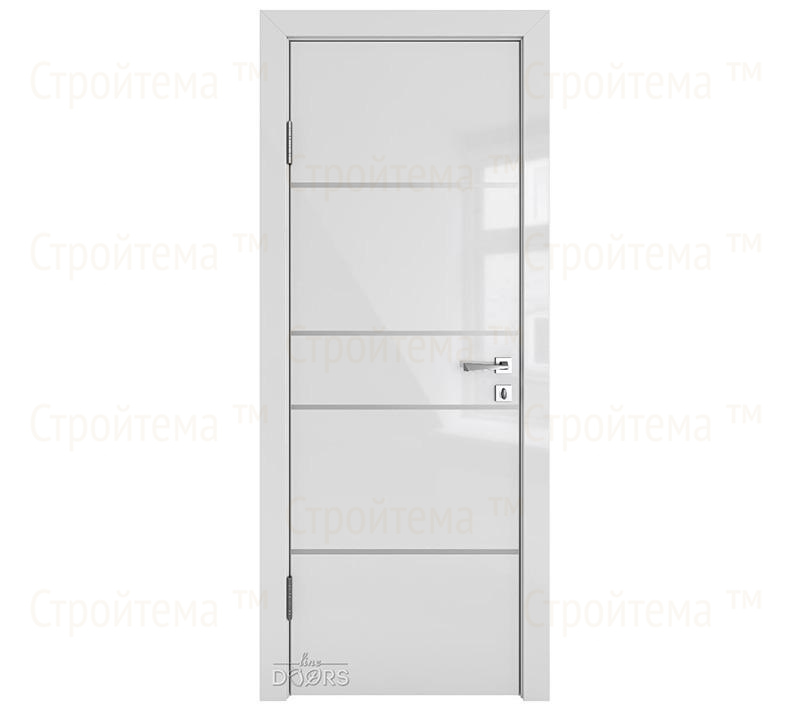 Дверь межкомнатная Линия дверей DG-517 (ДГ-517) Серый глянец/молдинги светлые