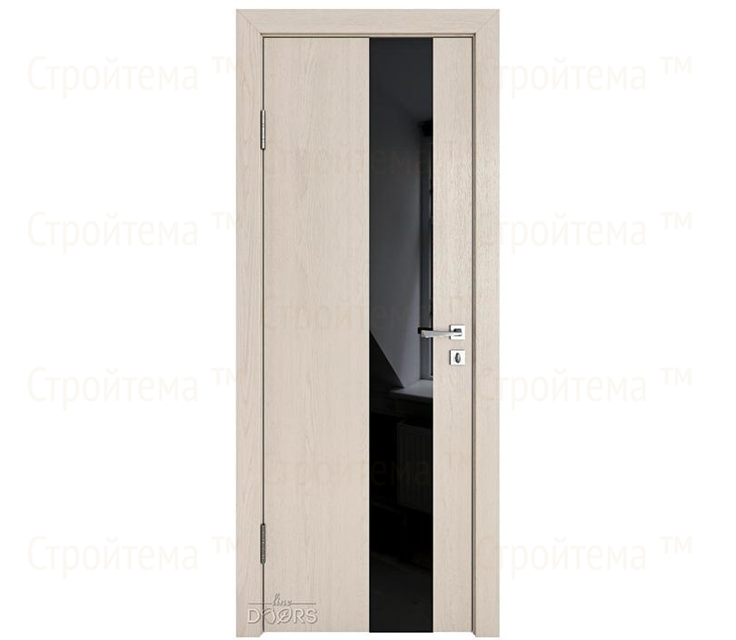Дверь межкомнатная Линия дверей DO-504 (ДО-504) Ясень капучино/стекло Черное