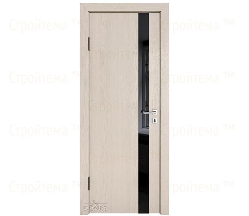 Дверь межкомнатная Линия дверей DO-507 (ДО-507) Ясень капучино/стекло Черное