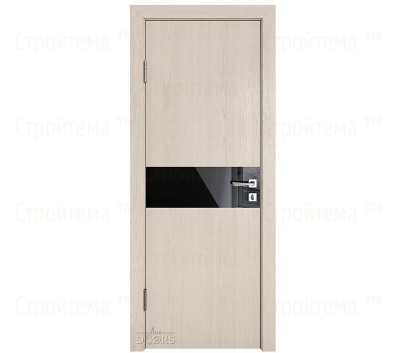 Дверь межкомнатная Линия дверей DO-509 (ДО-509) Ясень капучино/стекло Черное