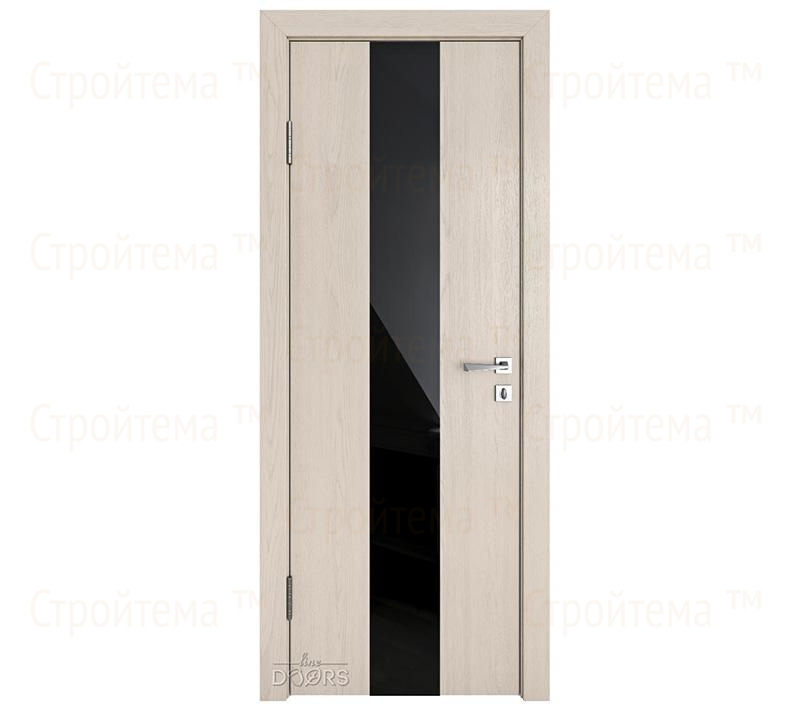 Дверь межкомнатная Линия дверей DO-510 (ДО-510) Ясень капучино/стекло Черное