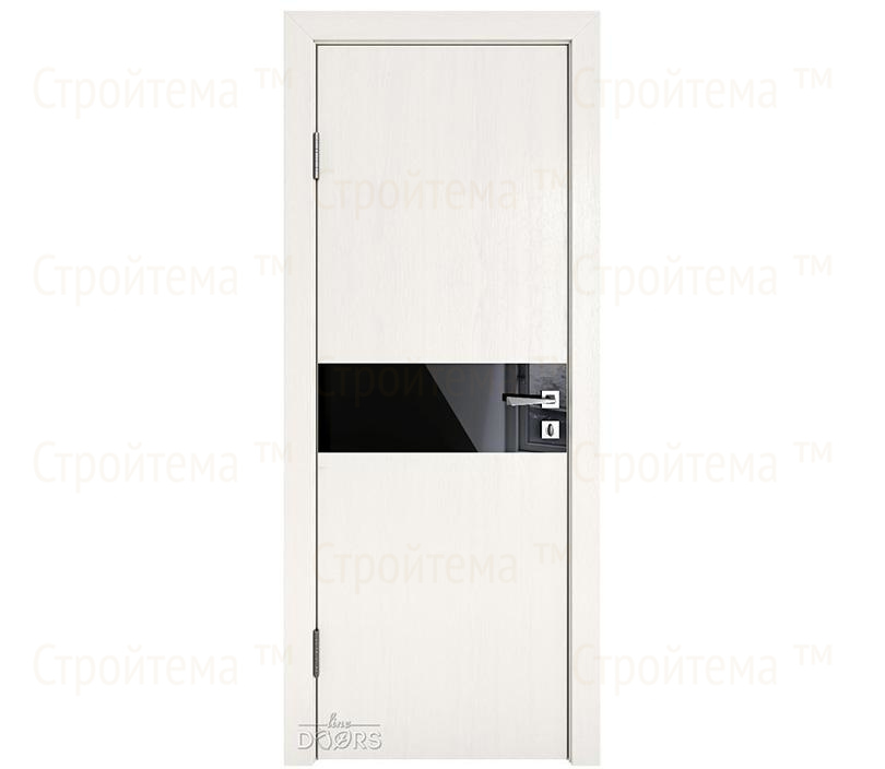 Дверь межкомнатная Линия дверей DO-509 (ДО-509) Белый ясень/стекло Черное