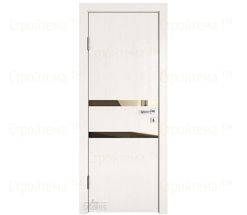 Дверь межкомнатная Линия дверей DO-513 (ДО-513) Белый ясень/зеркало Бронза