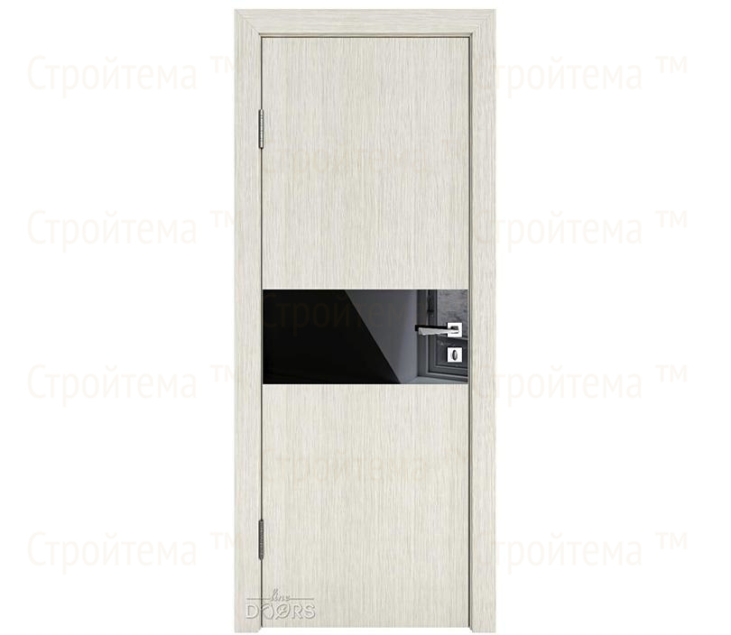 Дверь межкомнатная Линия дверей DO-501 (ДО-501) Белая лиственница/стекло Черное
