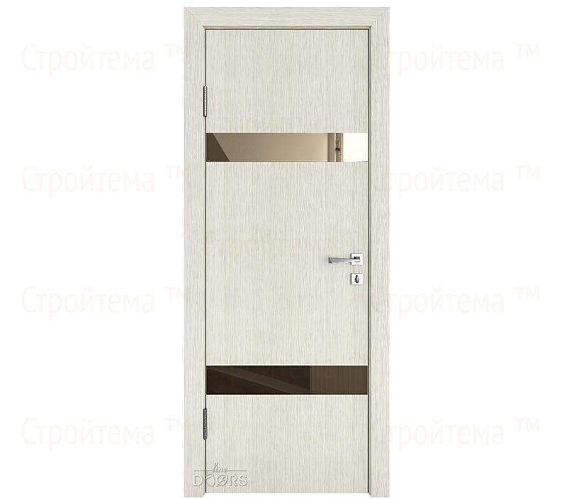 Дверь межкомнатная Линия дверей DO-502 (ДО-502) Белая лиственница/зеркало Бронза