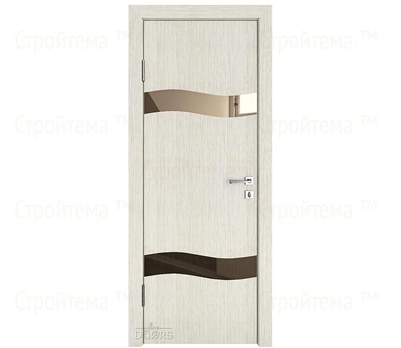 Дверь межкомнатная Линия дверей DO-503 (ДО-503) Белая лиственница/зеркало Бронза