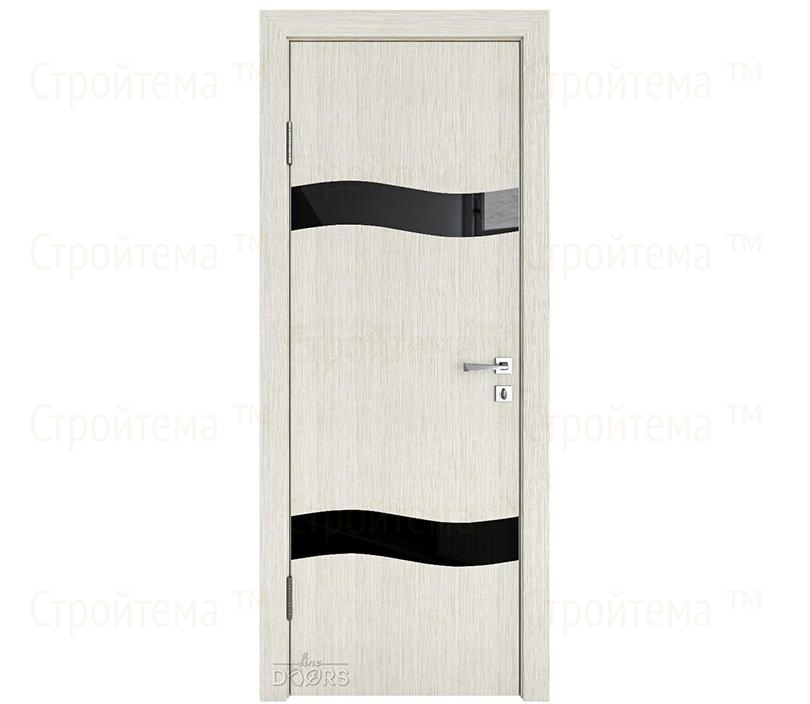 Дверь межкомнатная Линия дверей DO-503 (ДО-503) Белая лиственница/стекло Черное