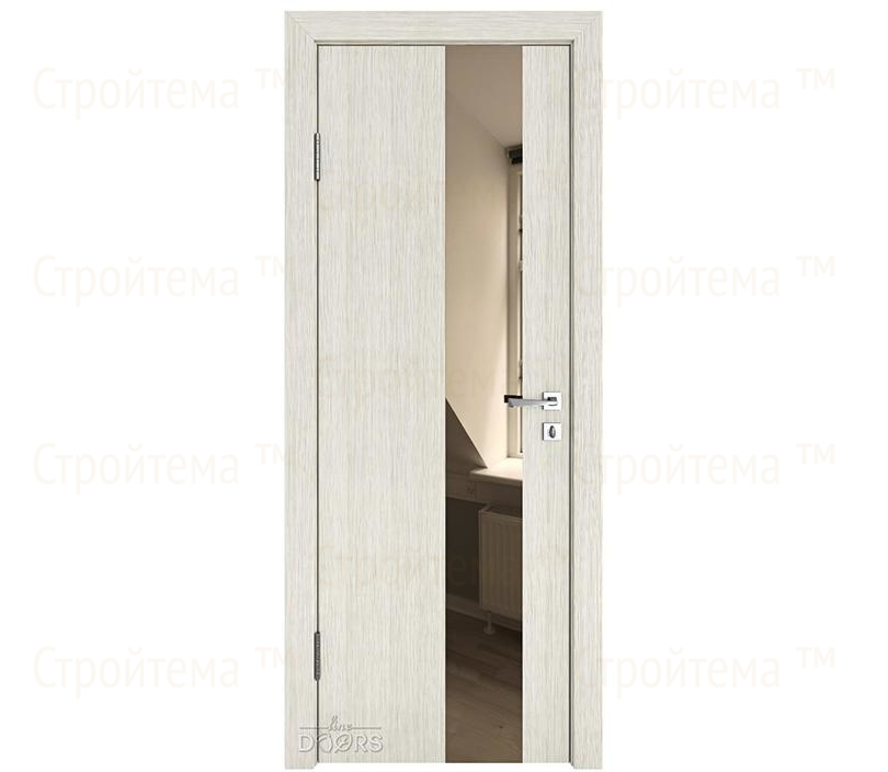Дверь межкомнатная Линия дверей DO-504 (ДО-504) Белая лиственница/зеркало Бронза