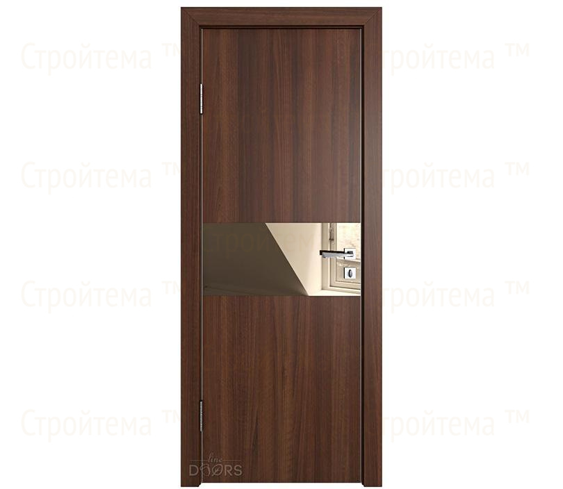 Дверь межкомнатная Линия дверей DO-501 (ДО-501) Орех тисненый/зеркало Бронза