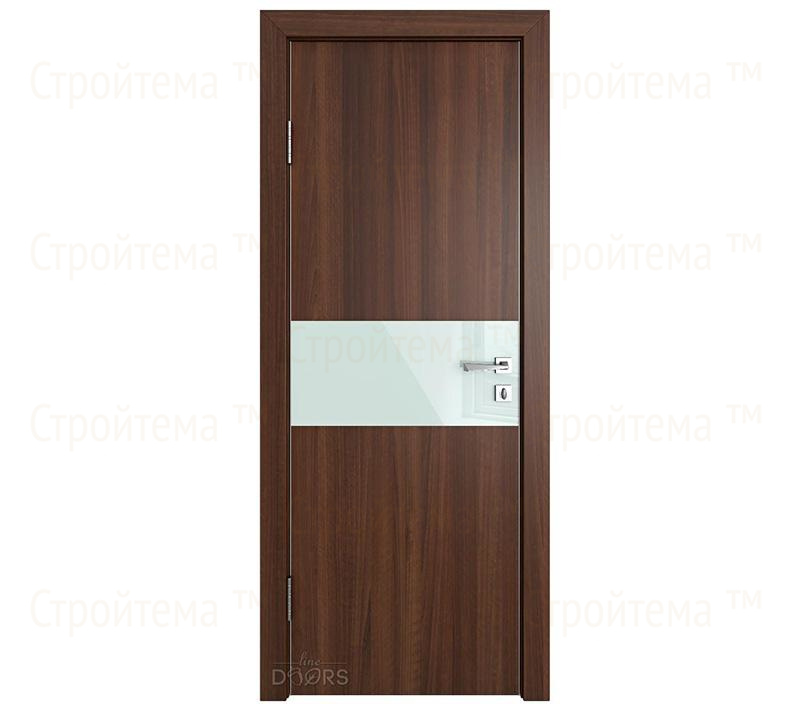 Дверь межкомнатная Линия дверей DO-501 (ДО-501) Орех тисненый/стекло Белое