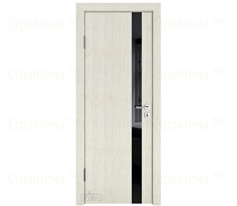 Дверь межкомнатная Линия дверей DO-507 (ДО-507) Белая лиственница/стекло Черное