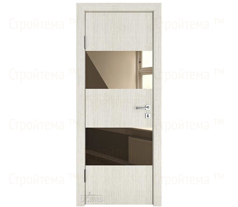 Дверь межкомнатная Линия дверей DO-508 (ДО-508) Белая лиственница/зеркало Бронза